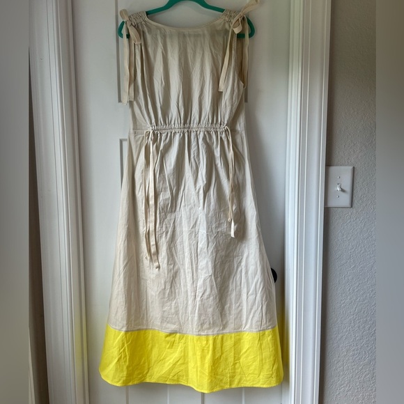 G. Label by goop Colorblock Midi Dress Beige/Yellow - Picture 3 of 14